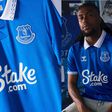 Super Eagles of Nigeria midfielder Alex Iwobi helped model the new Everton home jersey.