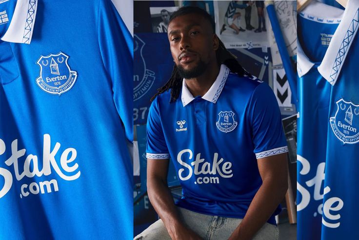 Super Eagles of Nigeria midfielder Alex Iwobi helped model the new Everton home jersey.