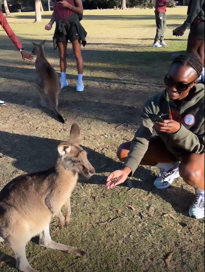 In a video that has gone viral and was captured by Sevilla star Toni Payne, the Super Falcons had a good time visiting Kangaroos.