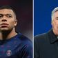 Real Madrid boss Carlo Ancelotti and PSG forward Kylian Mbappe