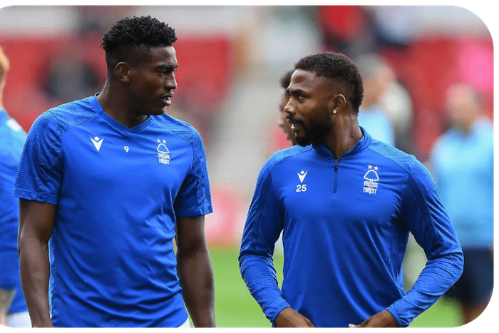 Emmanuel Dennis and Taiwo Awoniyi at Nottingham Forest