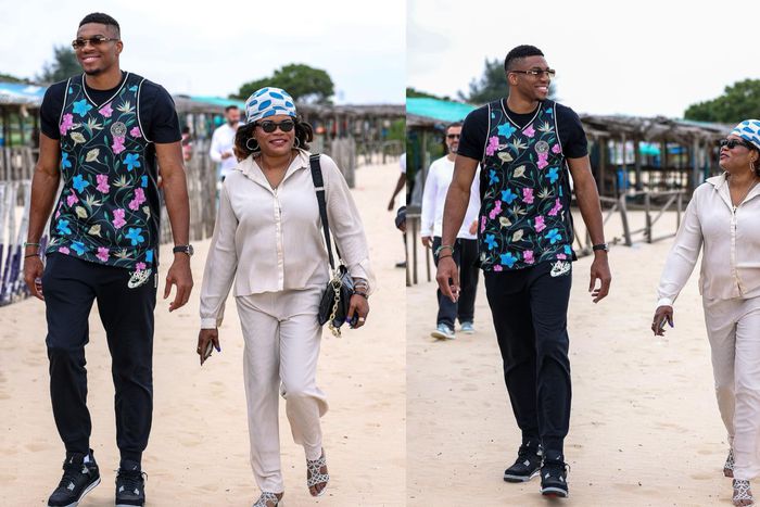 On social media, photos of the Nigerian Freak Giannis in Lagos have gone viral.