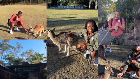 Super Falcons vs Ireland: Oshoala and team mates play with Kangaroos ahead of final World Cup group game