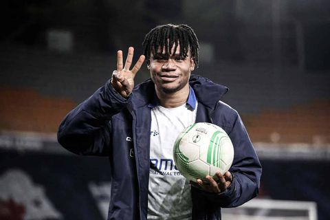 Gift Orban after scoring a hat-trick for Gent