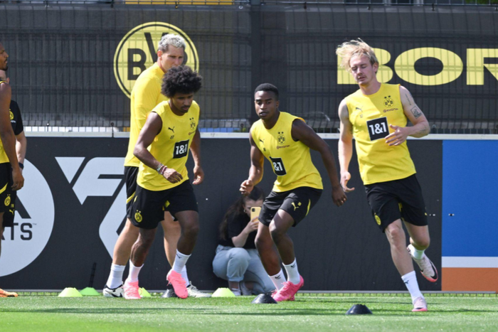 Julian Brandt (Borussia Dortmund), Youssoufa Moukoko (Borussia Dortmund), Karim Adeyemi (Borussia Dortmund), Niklas Süle (Borussia Dortmund), Niklas Suele, Sebastian Haller (Borussia Dortmund) 11.07.2024, Fussball Saison 2024/2025 || Image credit: Imago