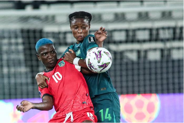 Super Falcons defender in action against Malawi. Image: Justina (X)