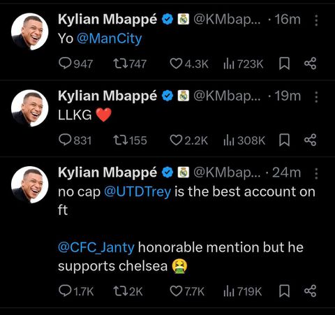 Kylian Mbappe's account suffered a likely cyber attack || Image credit: X screenshot