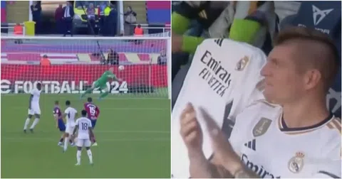 Real Madrid’s Toni Kroos makes odd reaction to Jude Bellingham’s screamer against Barcelona
