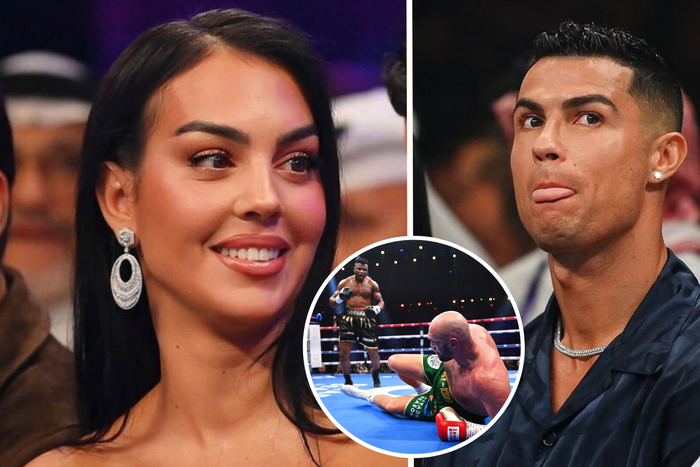 Ronaldo and Georgina Rodriguez attend Tyson Fury vs Francis Ngannou