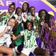 The Super Falcons celebrate winning their 10th WAFCON title | Credit: Instagram