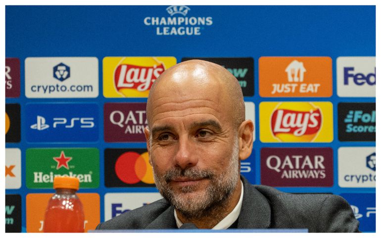 Guardiola reacts to set piece