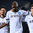 Victor Osimhen celebrates with teammates against Atalanta