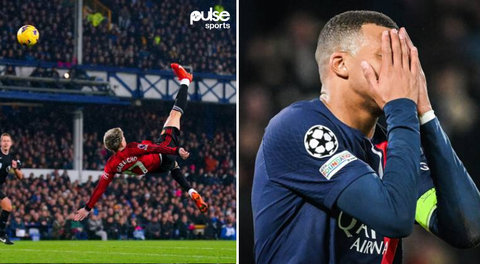 'He thinks he's Garnacho' — Fans mock Mbappe after failed bicycle kick attempt