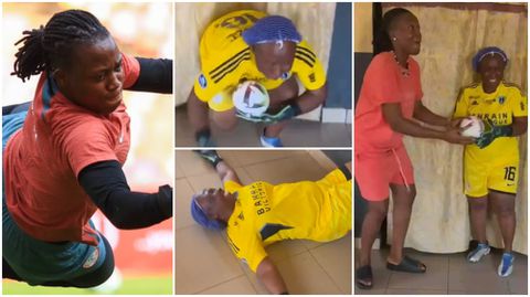 [Watch]: Chiamaka Nnadozie's mother shows off 'impressive' goalkeeping skill