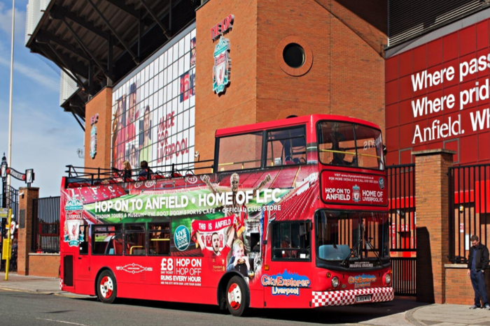 Liverpool Football Club Kop entrance \\ Image credit: Imago