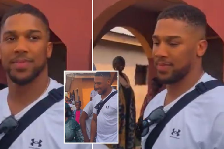 Anthony Joshua: British-Nigerian boxer melts heart with Christmas visit to hometown in Ogun State (VIDEO)