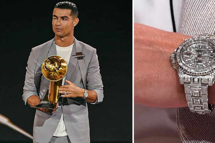 Cristiano Ronaldo shines at Globe Soccer Awards with $485,000 Iced-out Rolex