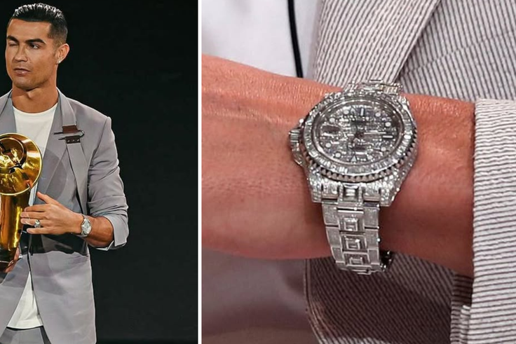 Cristiano Ronaldo shines at Globe Soccer Awards with $485,000 Iced-out Rolex