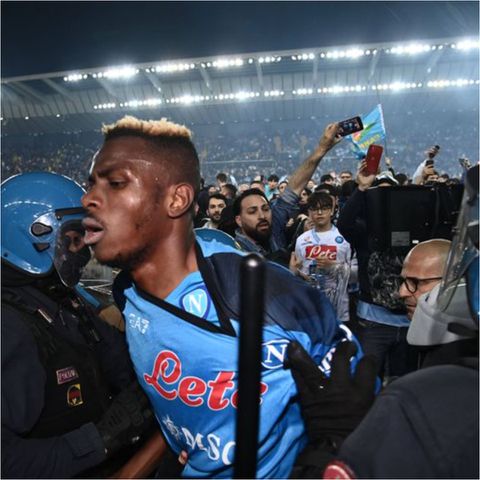 Victor Osimhen was celebrated as a hero of Napoli