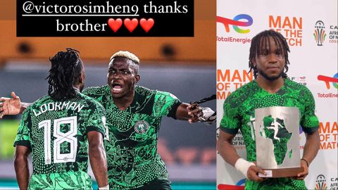 AFCON 2023: Ademola Lookman gives thanks to Osimhen for assist against Cameroon