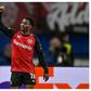 Boniface celebrates teammate Tella’s UCL goal