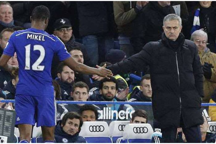 Mikel Obi and Jose Mourinho.