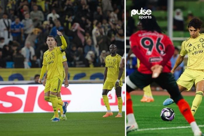 Cristiano Ronaldo and Joao Felix in action against Al Kholood || Image credit: Imago