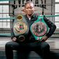 Nigerian boxer Elizabeth Oshoba shows off  WBC title.