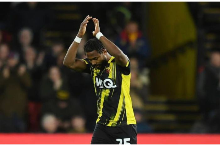 Nigeria's Emmanuel Dennis at the Vicarage Road with Watford.