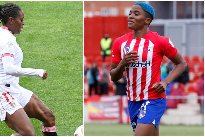 Super Falcons stars Toni Payne and Rasheedat Ajibade.