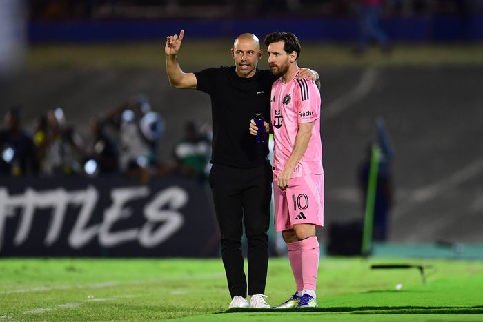 Javier Mascherano now ex-head coach and Lionel Messi of Inter Miami in CONCACAF Champions Cup 2025 || Image credit: Imago