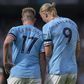 Manchester City duo Kevin De Bruyne and Erling Haaland