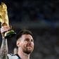 Lionel Messi lifts the 2022 World Cup Trophy after Argentina won