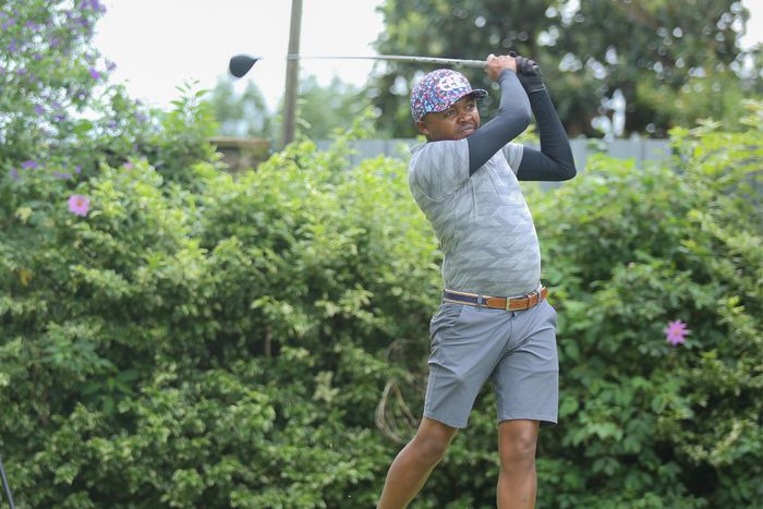 David Warui of VetLab in action during the 2023 KCB East Africa Golf Tour