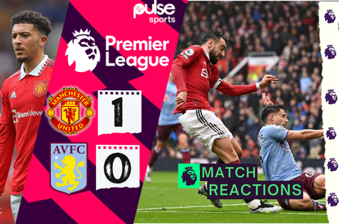 'Stop Moaning' - Reactions as fans single out Sancho and Bruno Fernandes moment in Man United win against Aston Villa