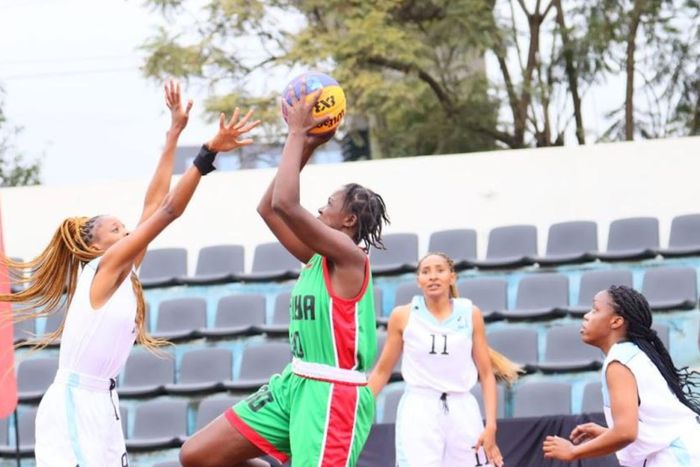 Basketball players in action