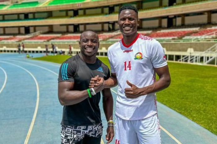 Ferdinand Omanyala with Michael Olunga