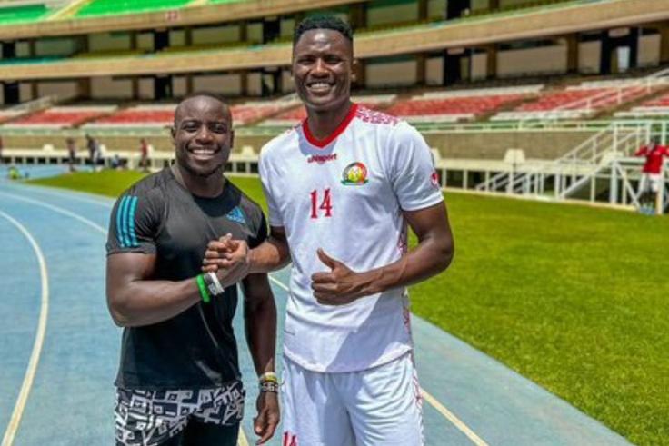 Ferdinand Omanyala with Michael Olunga