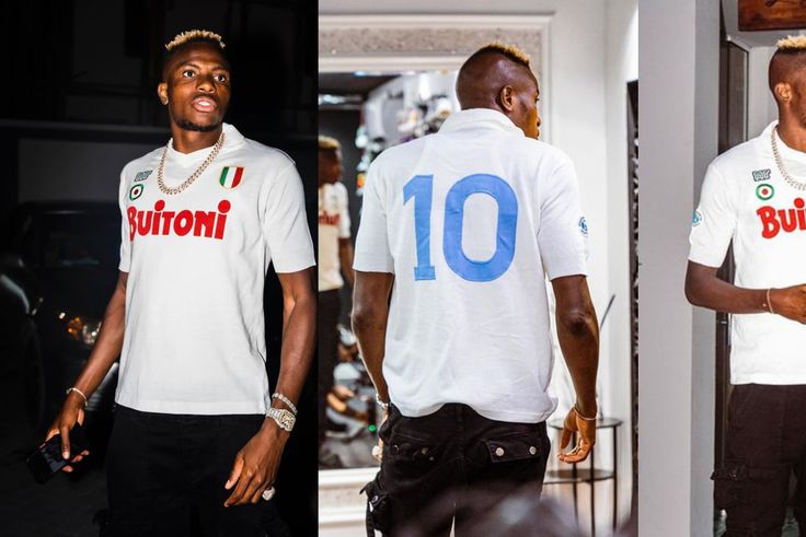While on vacation, Osimhen shared several photos of himself on social media wearing a Napoli jersey from the 1987–1988 campaign.