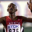 Charles Kamathi after winning the 10,000m at the 2001 World Championships