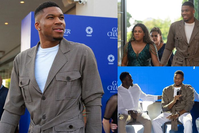 Antetokounmpo was at the charity event in Greece with his brothers Thanasis, Kostas, as well as his partner Mariah and mother Veronica Antetokounmpo.