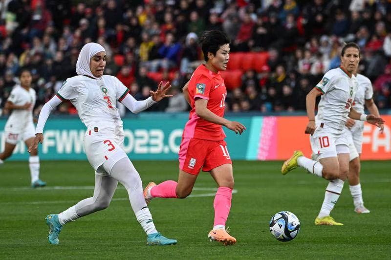 Nouhalia Benzina in action for Morocco against South Korea