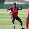 Joseph Okumu training with Stade de Reims.
