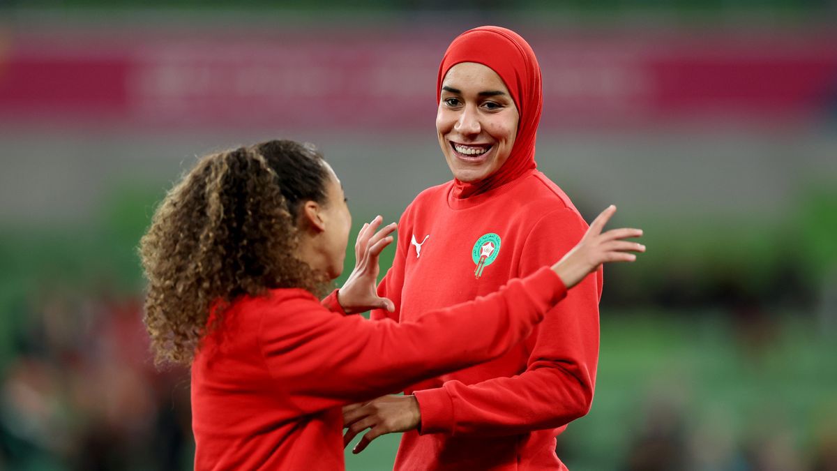Benzina at the FIFA Women's World Cup with Morocco
