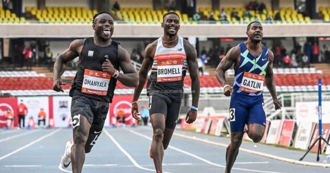 Justin Gatlin jumps to Ferdinand Omanyala's defence over claims he only records fast times in Kenya