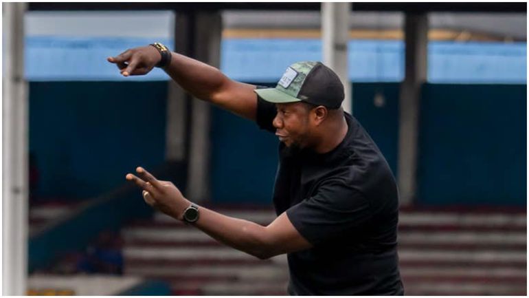 Enyimba's new boss, Yemi Daniel in action in the NPFL.