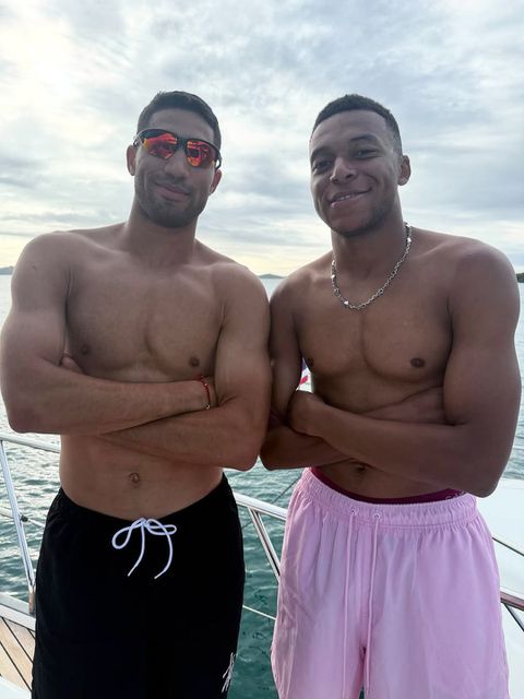 Kylian Mbappe and Achraf Hakimi holidayed together on a luxury yacht off the shores of Isla Palominos