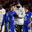 Photo by Richard Lee Shutterstock: Thomas Tuchel of Chelsea manager celebrates after the full time whistle with Mason Mount of Chelsea Middlesbrough v Chelsea,