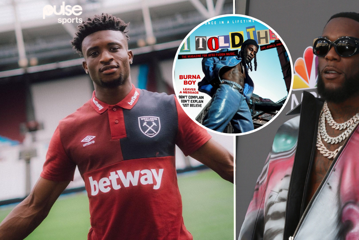 Ghanaians in the mud as West Ham uses Burna Boy's song to welcome  Mohammed Kudus || Photo Credit: West Ham/X, Imago