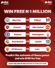 Pulse Sports prediction game: Enter your week 4 predictions for a chance to win ₦‎1 million